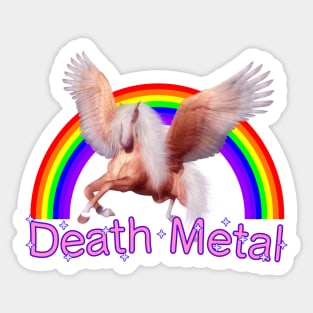 Death Metal (feat unicorn) Sticker